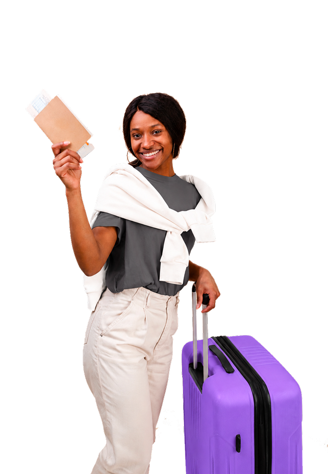 Voyageuse EBN Voyage avec valise